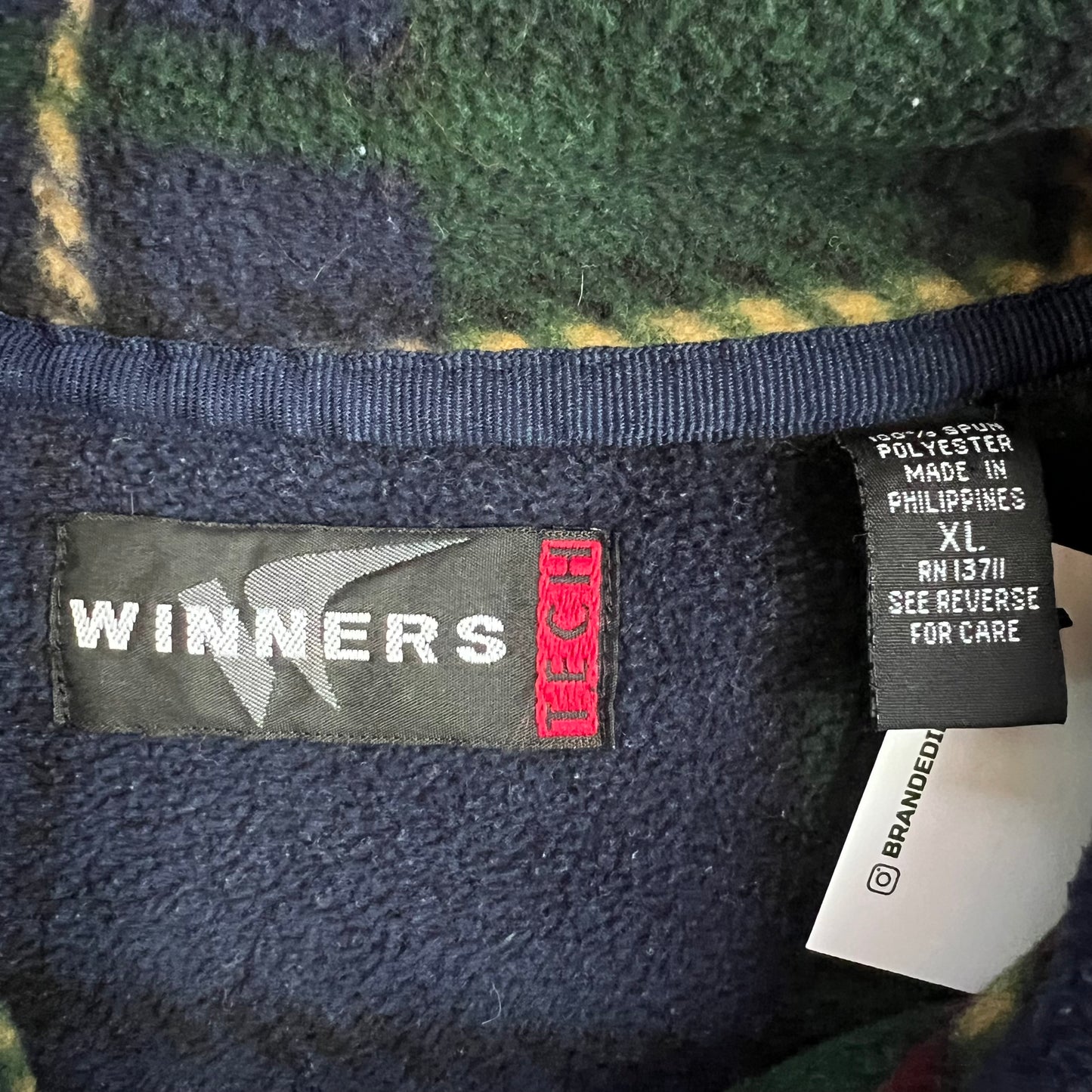 Vintage Winners Tech Plaid Fleece Quarter Zip