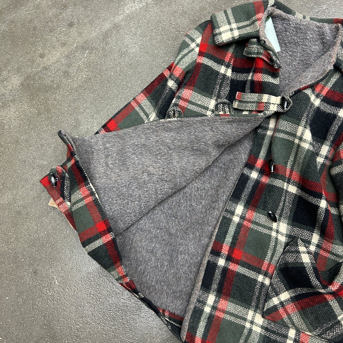 Vintage Plaid Wool Coat