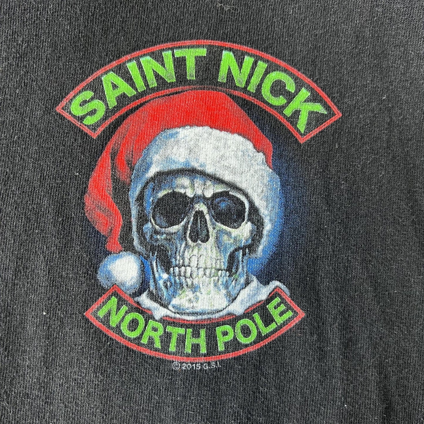 Y2K Saint Nick Skull Biker Tee