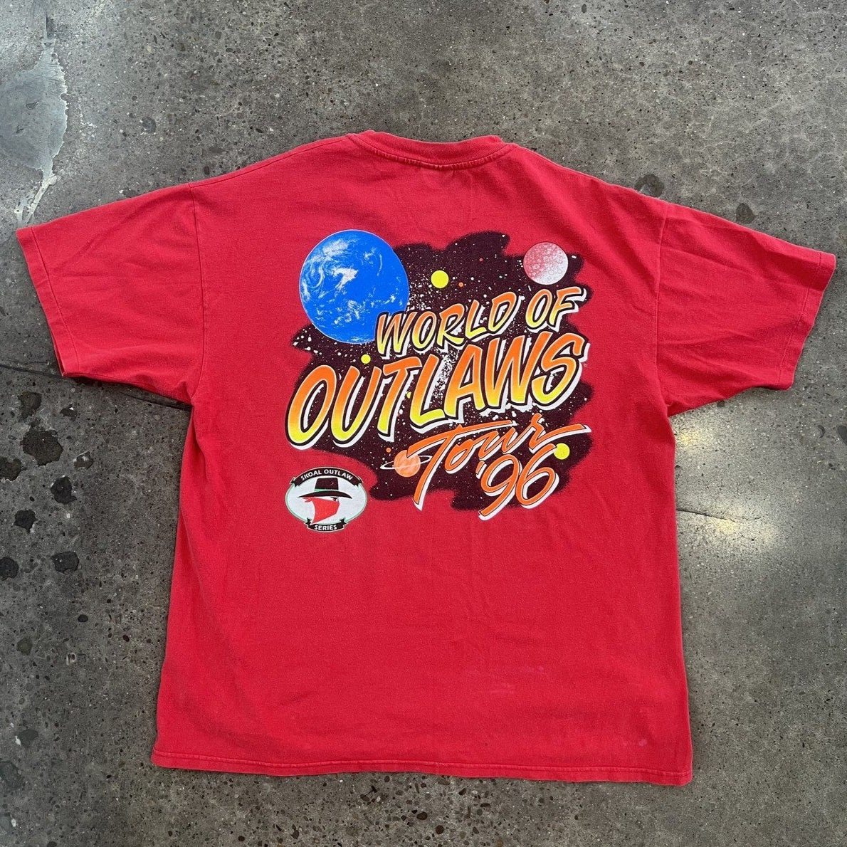 Vintage 1996 World of Outlaws Sprint Car Racing Tour Tee