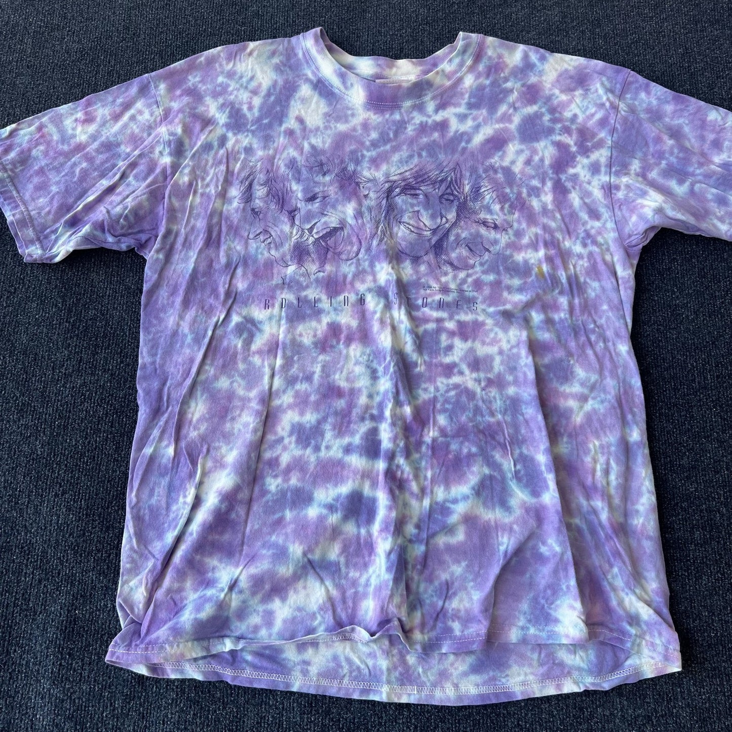 Vintage Rolling Stones Purple Tie Dye No Security Tour Tee