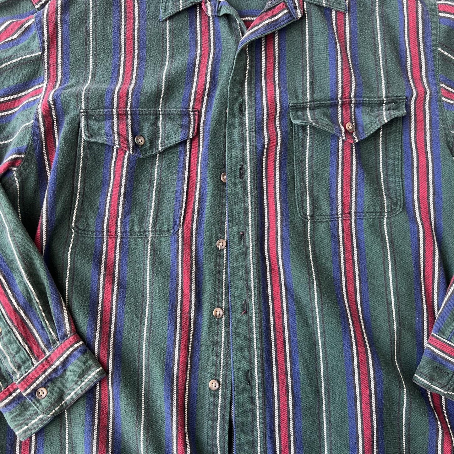 Vintage Eddie Bauer Flannel Striped Button Up