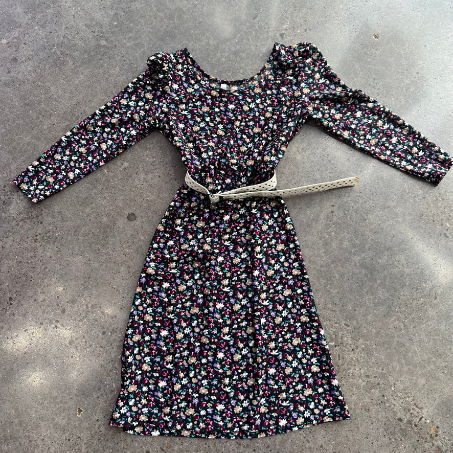 Vintage Flower Print Dress