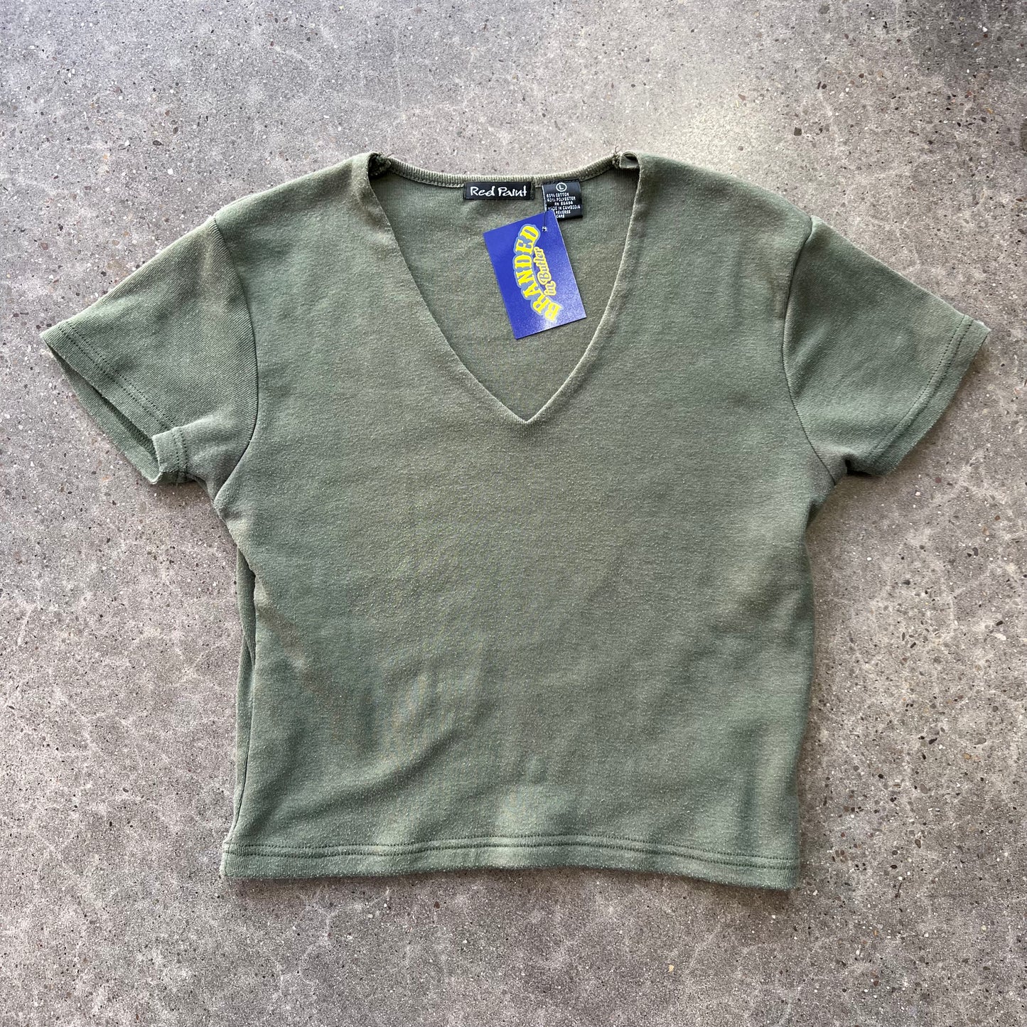 Vintage Red Paint Crop Top
