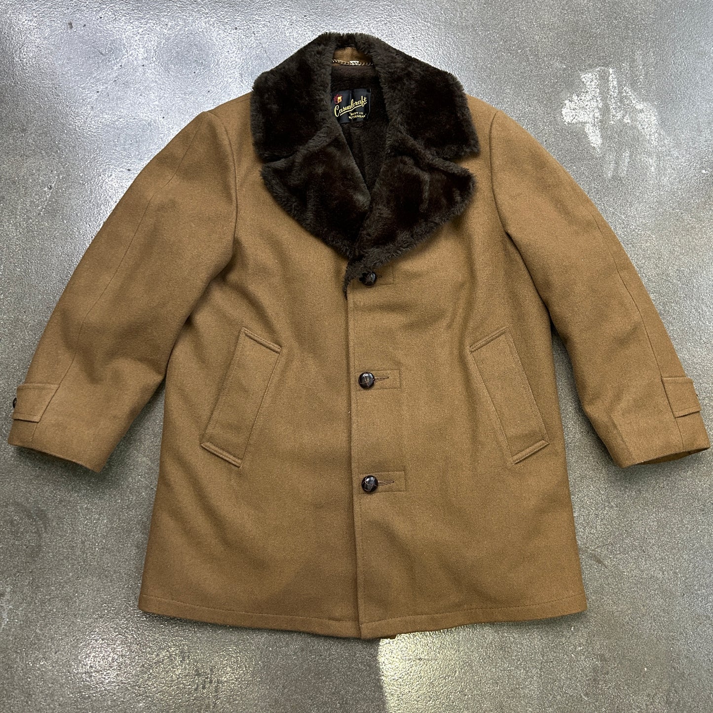 Vintage Casual Craft Fur Collar Coat