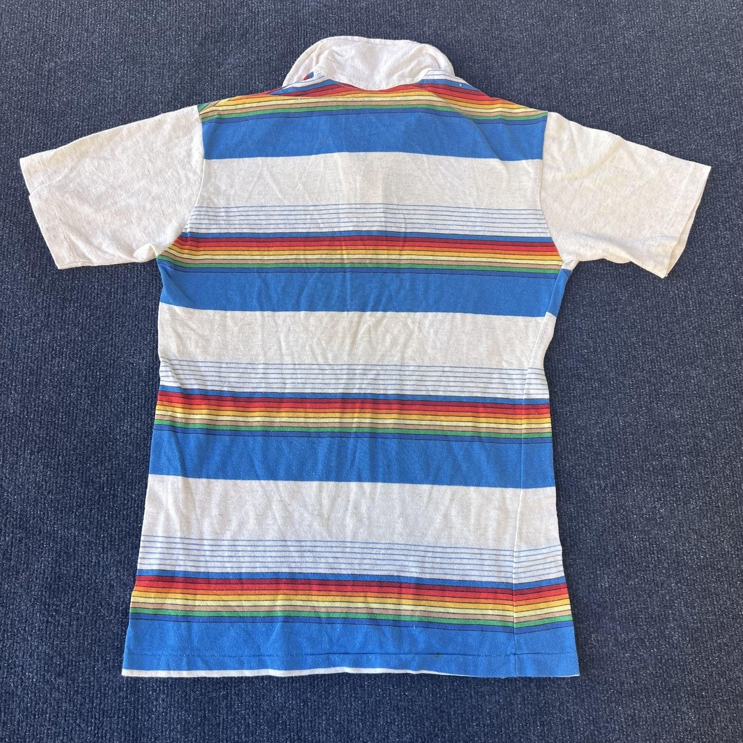 Vintage 70s Rainbow Striped Polo