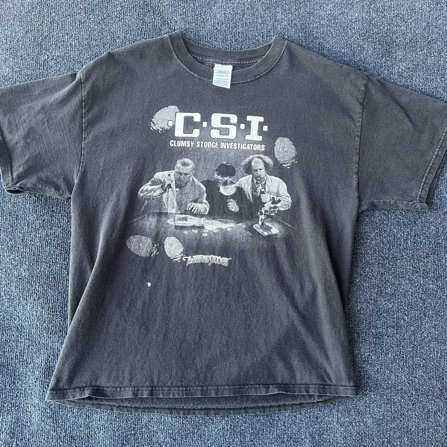 Vintage Y2K Three Stooges Investigators Tee