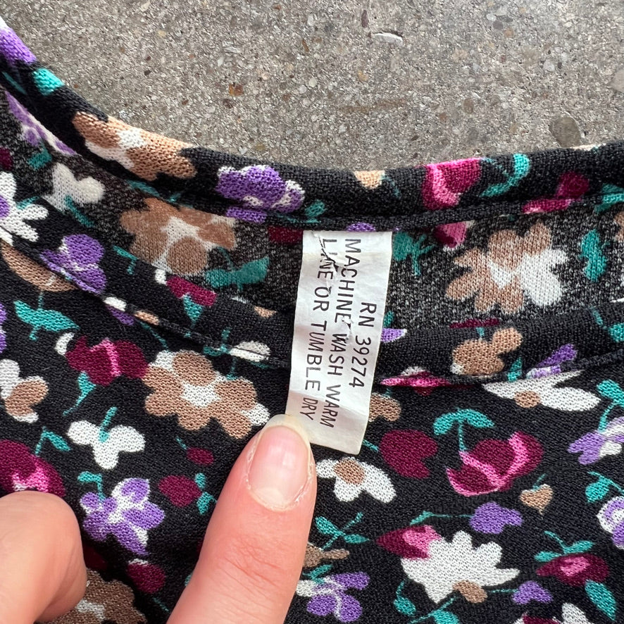 Vintage Flower Print Dress