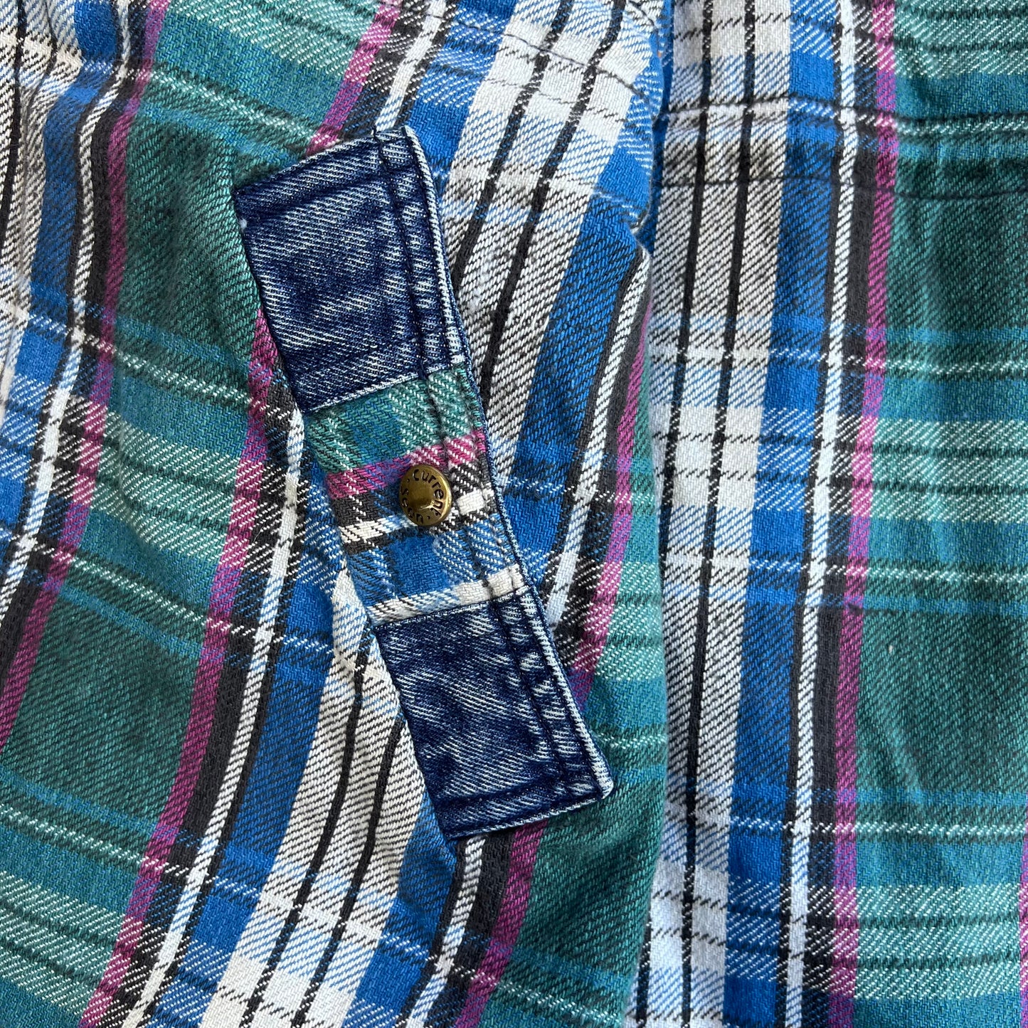 Vintage Current Seen Plaid Jean Jacket