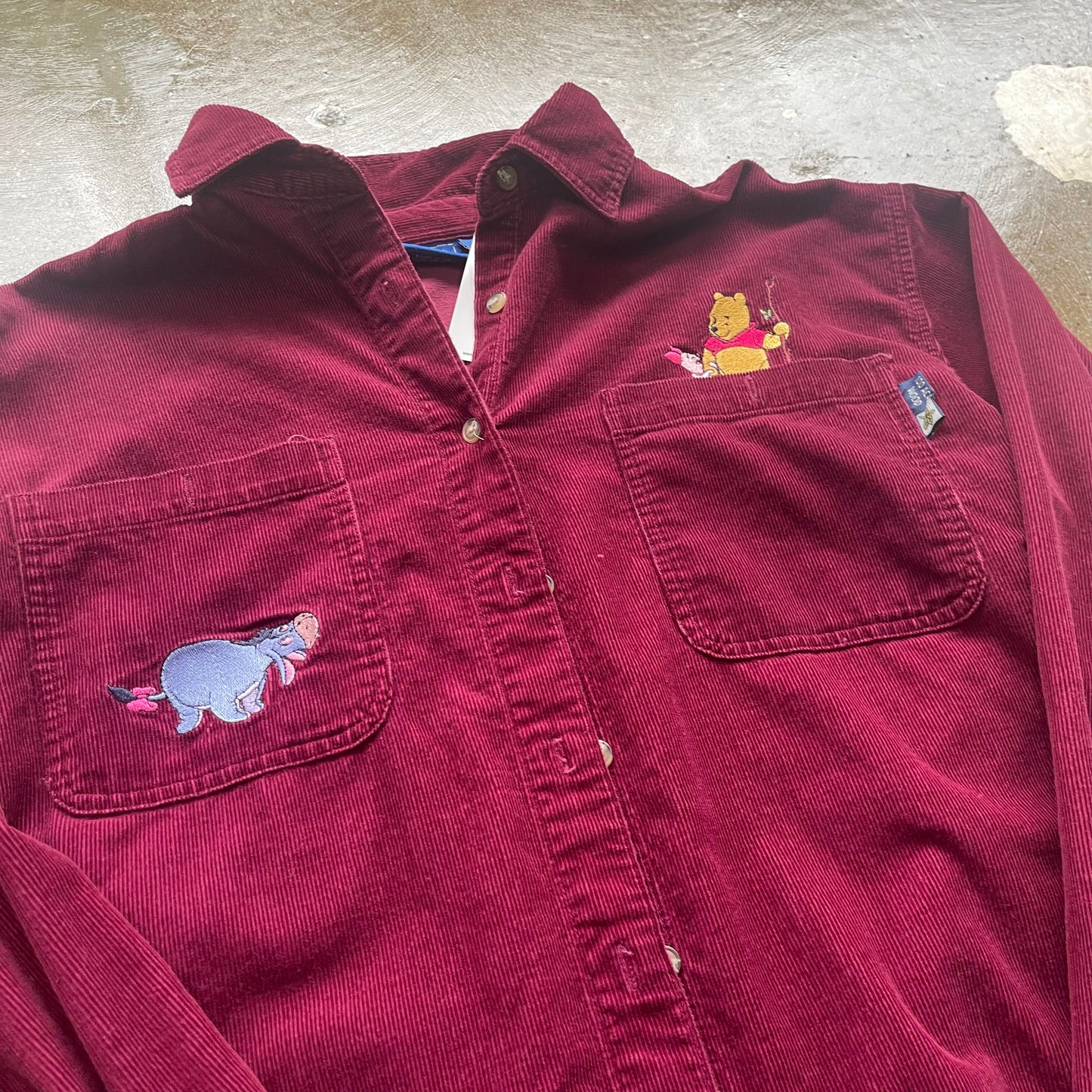 Vintage Winnie The Pooh Corduroy Button Up