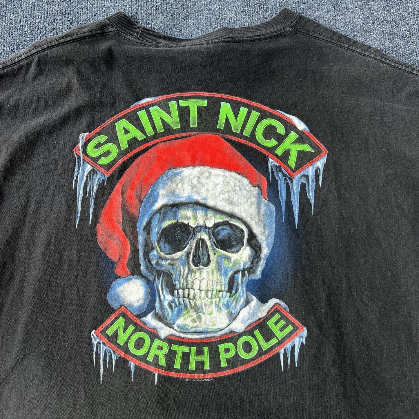 Y2K Saint Nick Skull Biker Tee