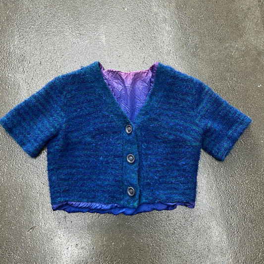 Vintage Cropped Fuzzy Button Up