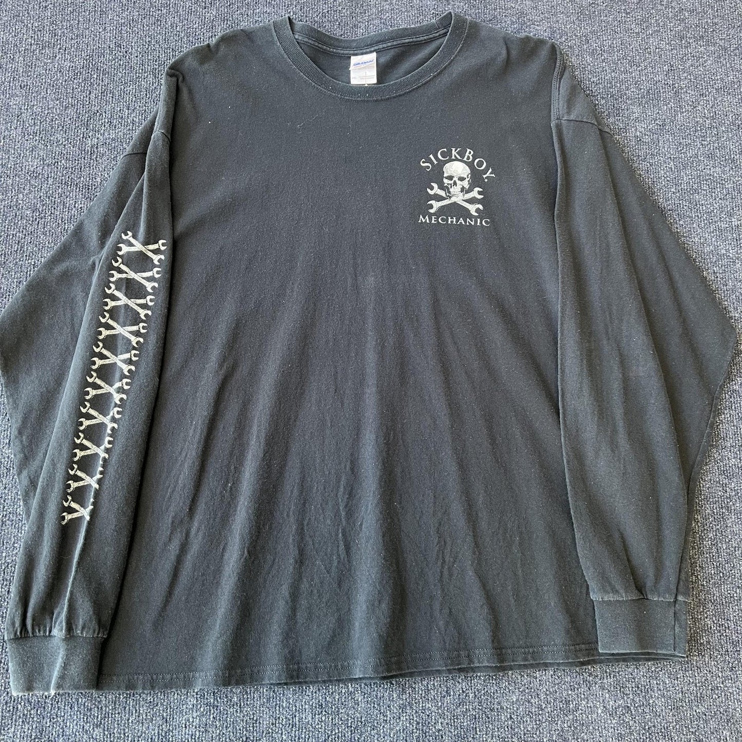 Sick Boy Mechanic Y2K Skull Biker Long Sleeve