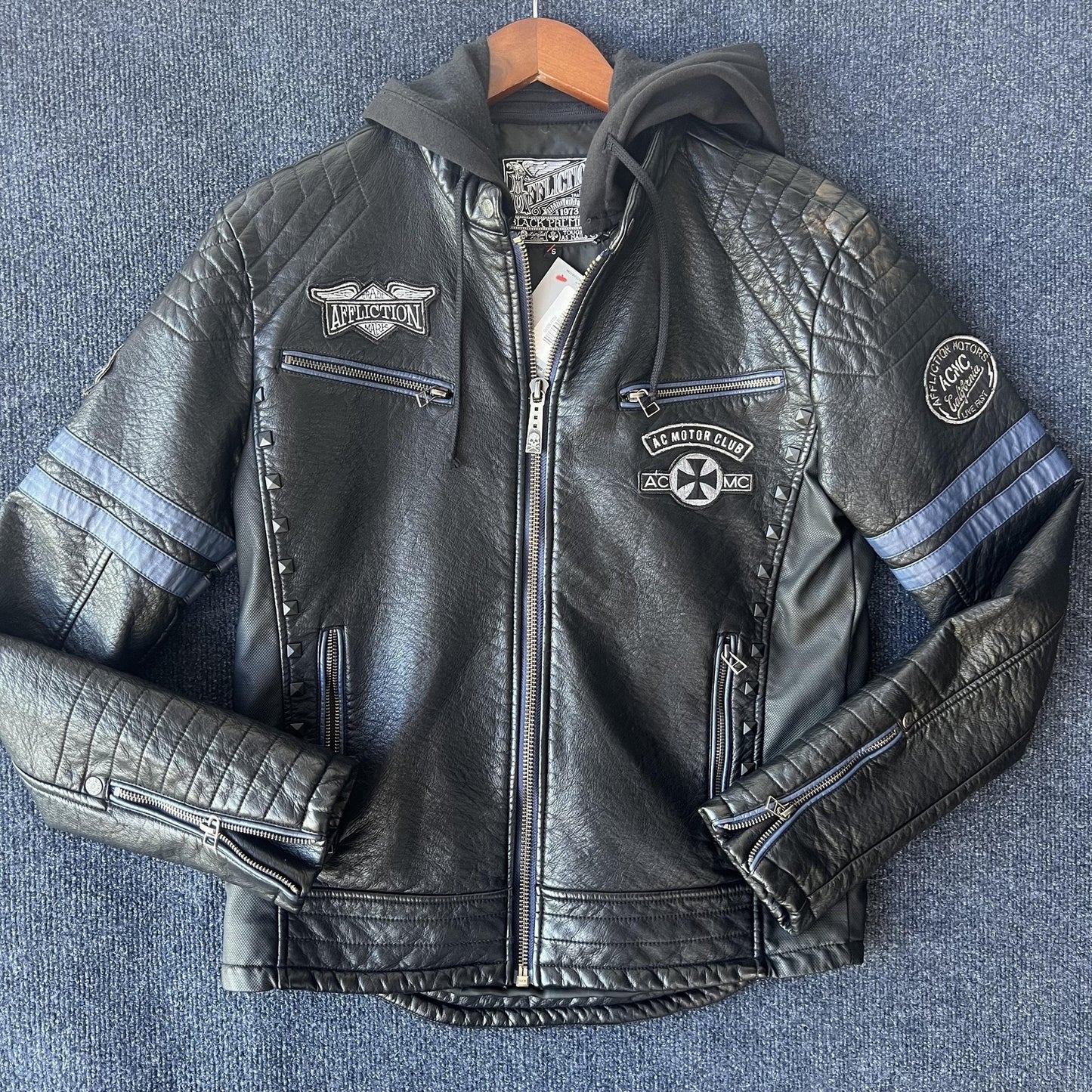 Y2K Affliction Moto Biker Faux Leather Jacket
