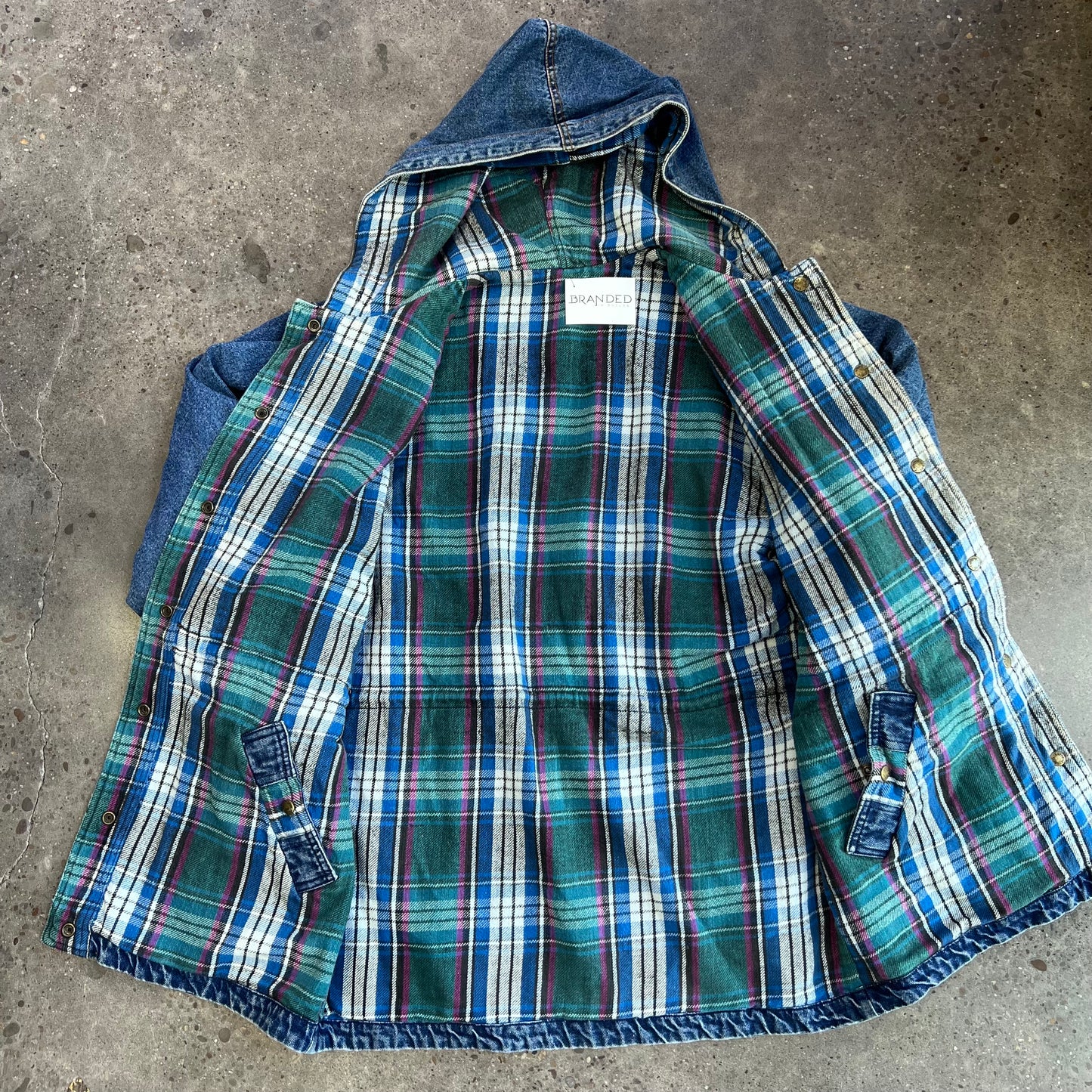 Vintage Current Seen Plaid Jean Jacket
