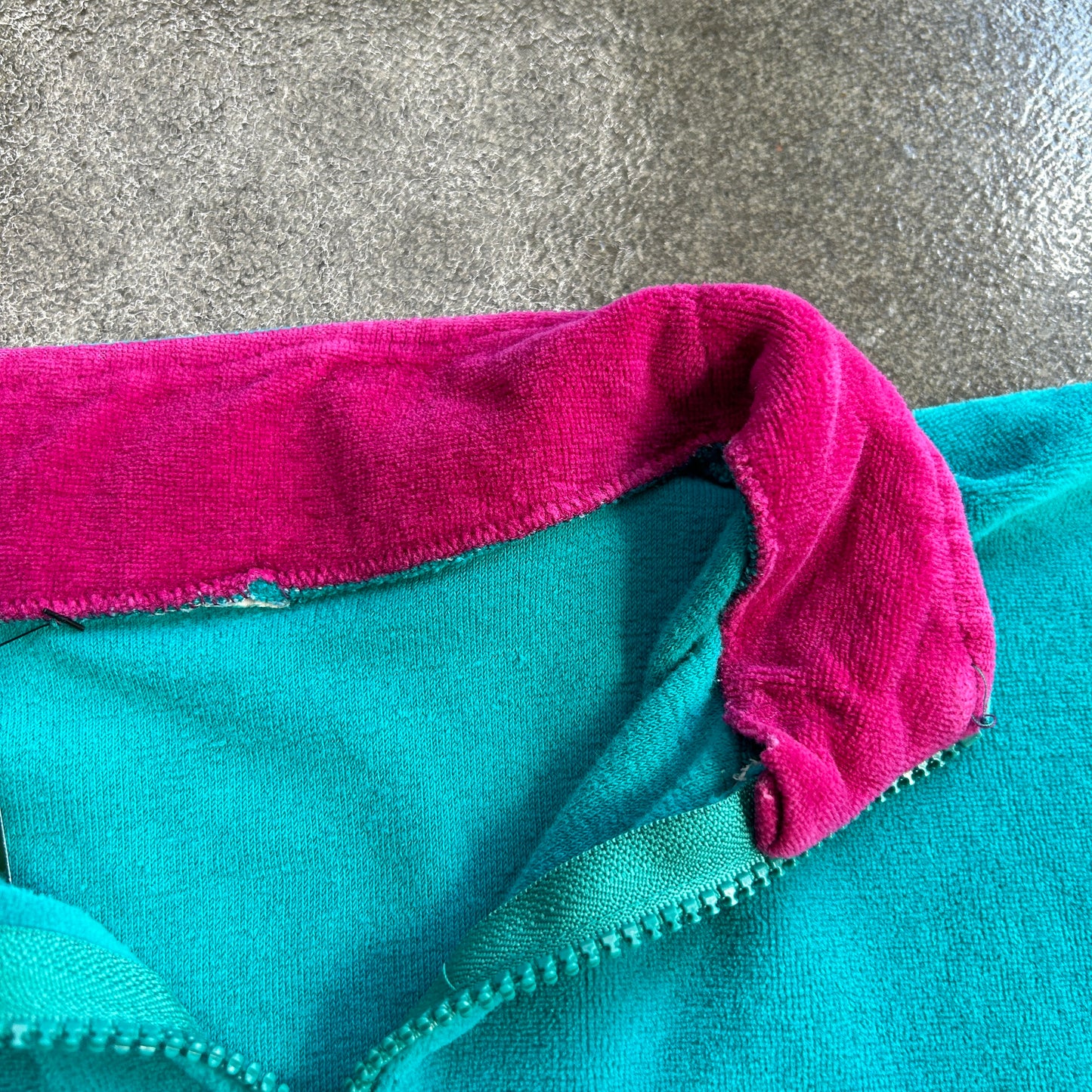 Vintage Color Block Terry Cloth Jacket