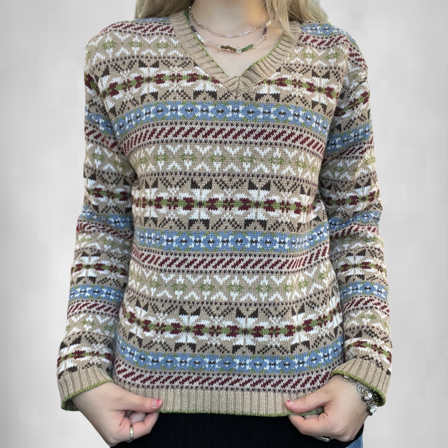 Vintage Country Seat Patterned Sweater