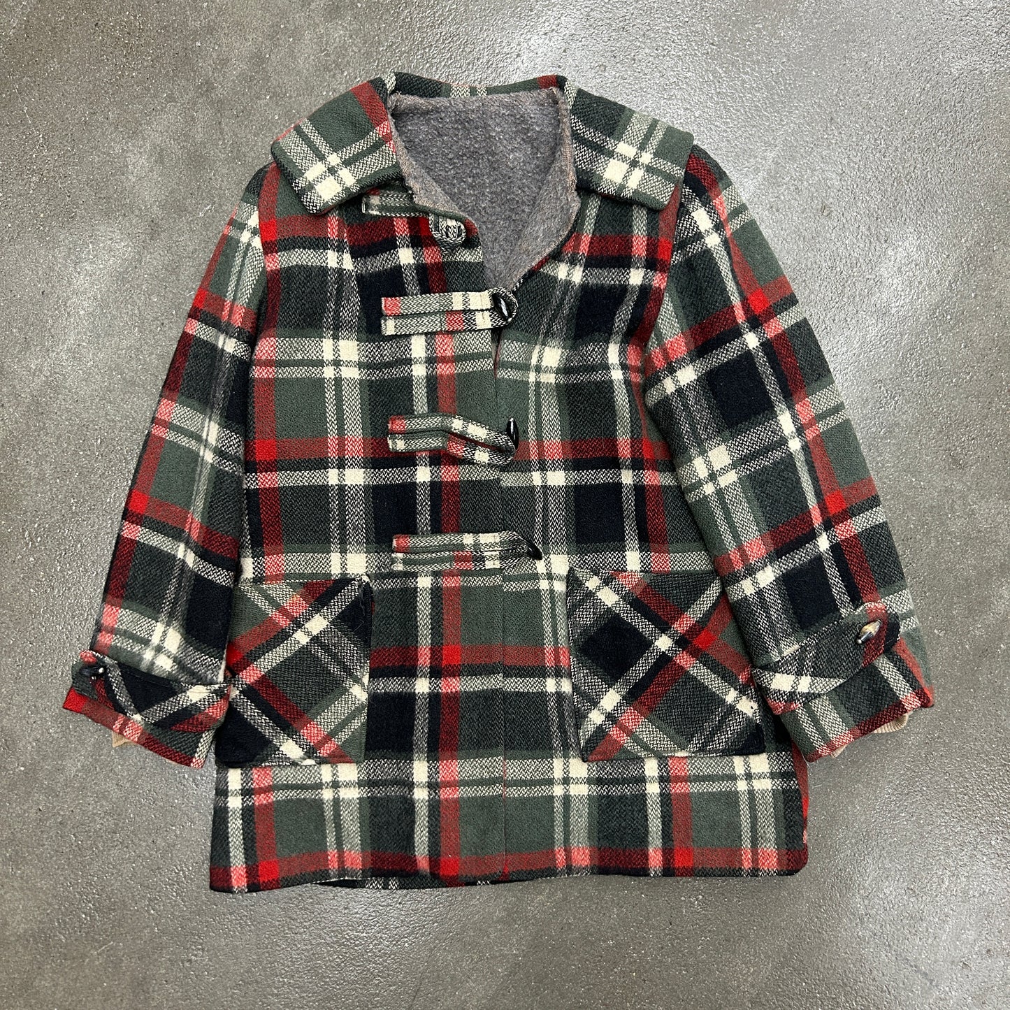 Vintage Plaid Wool Coat