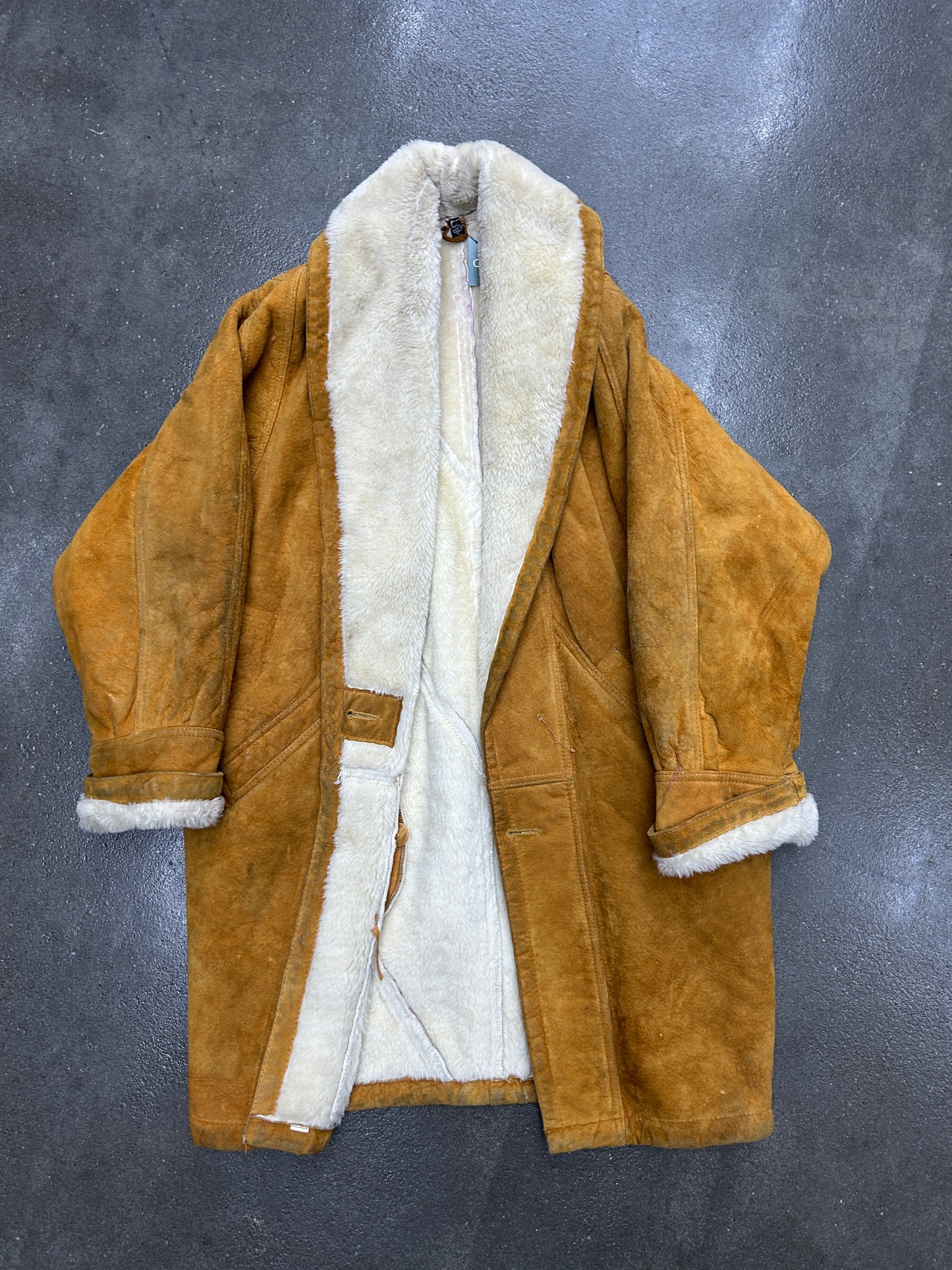 Vintage Fur Lined Leather Jacket