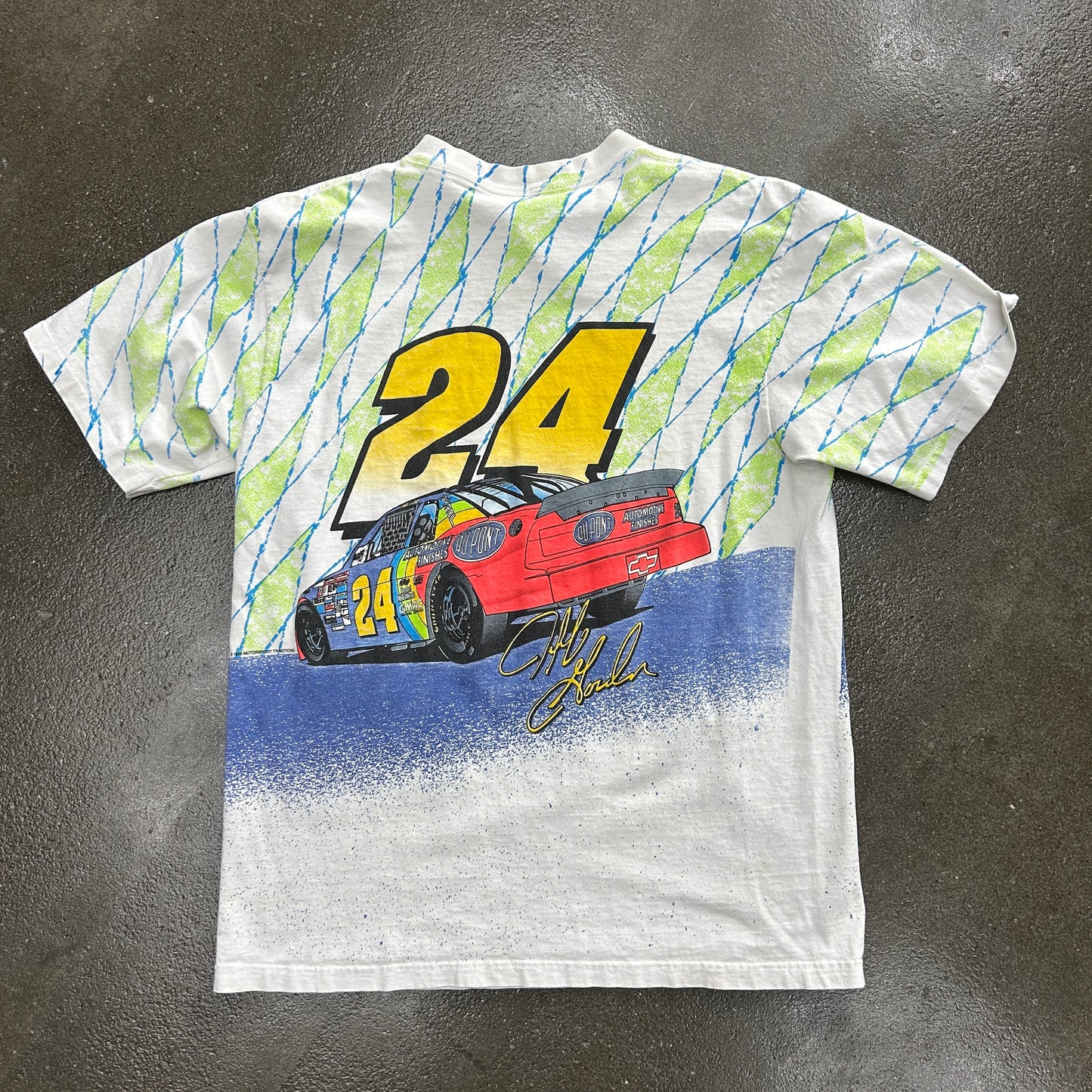 Vintage 1995 All Over Print Jeff Gordon Nascar Single Stitch Tee