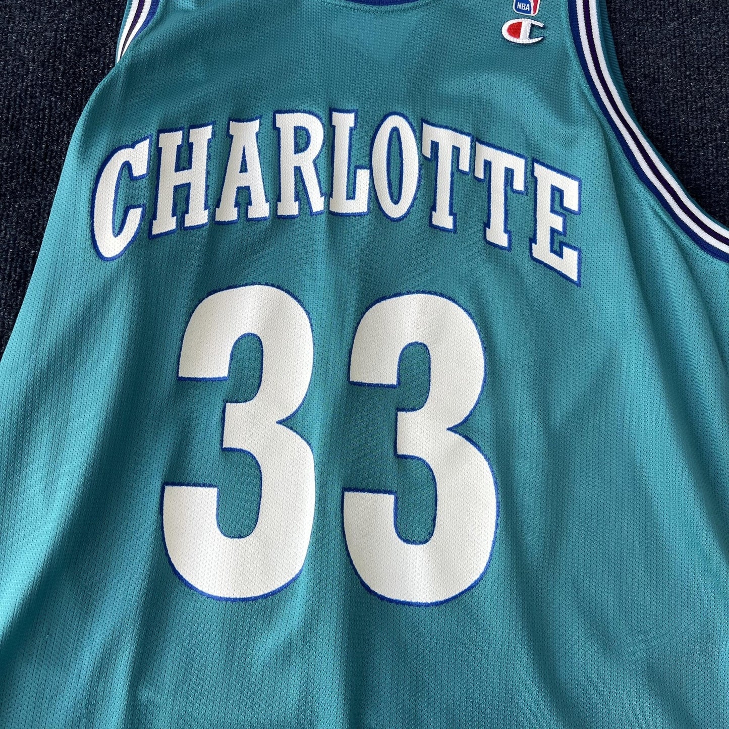 Vintage 90s Champion Charlotte Hornets Mourning Jersey