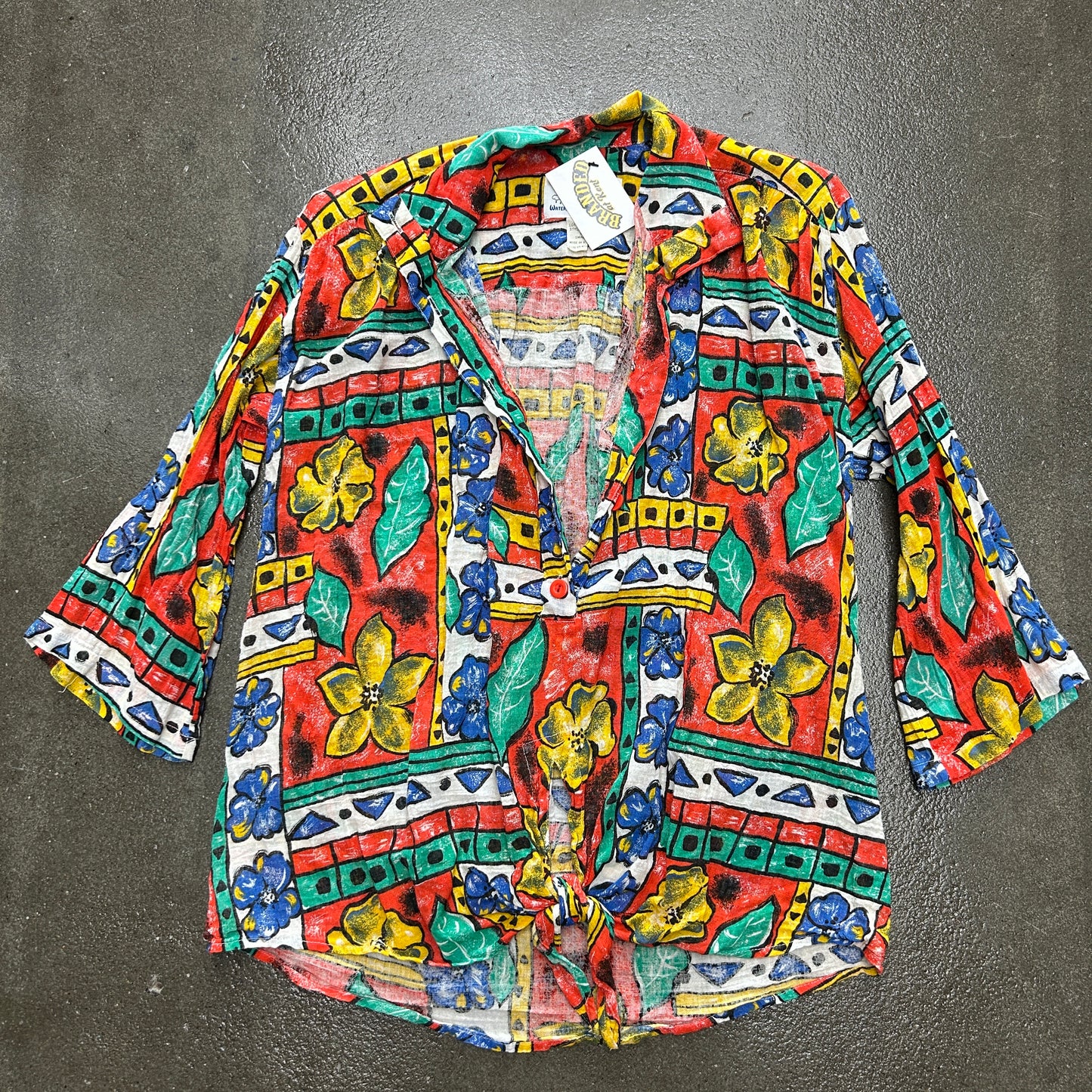 Vintage Floral Bright Button Up