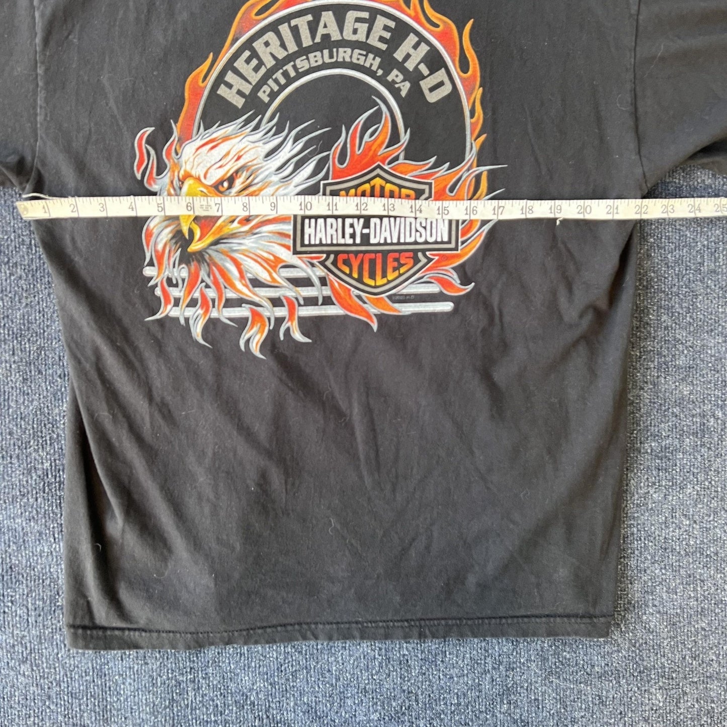 Y2K Harley-Davidson Flames Eagle Pittsburgh Tee