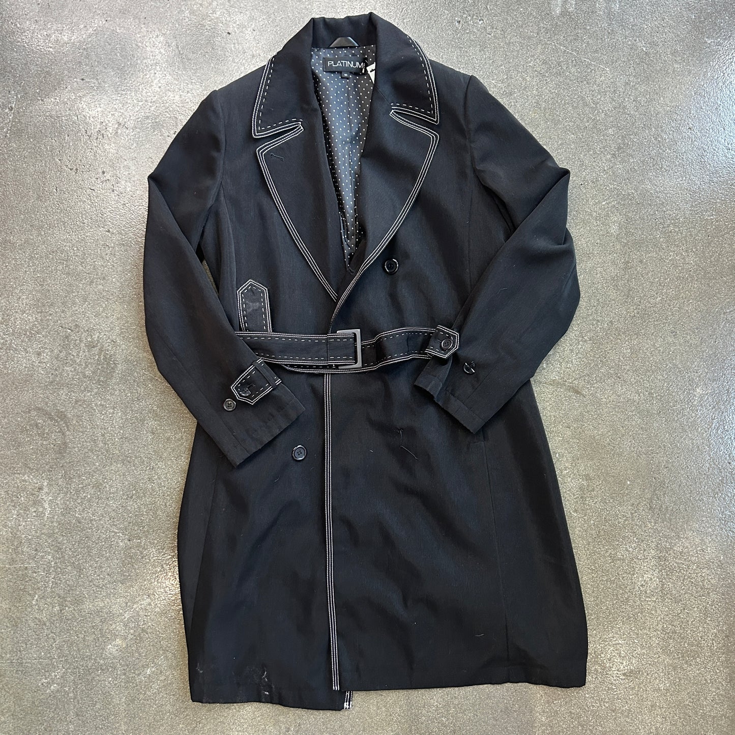 Vintage Platinum Contrast Stitch Trench Coat