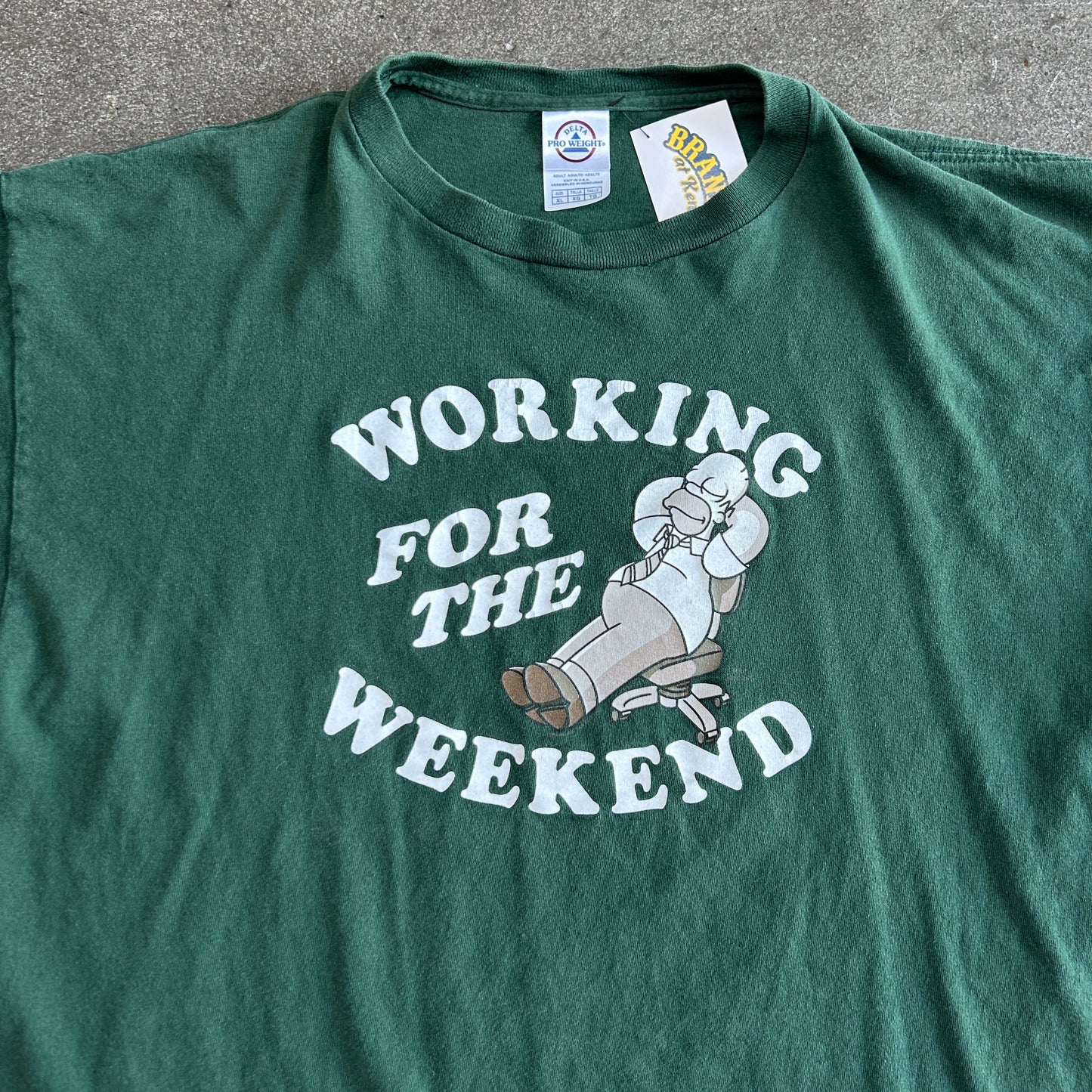 Simpsons Working Y2K Tshirt
