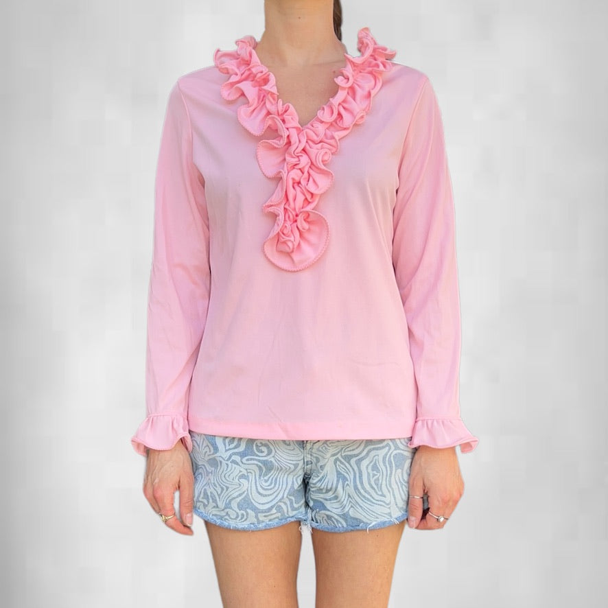Vintage Detailed Neckline Blouse