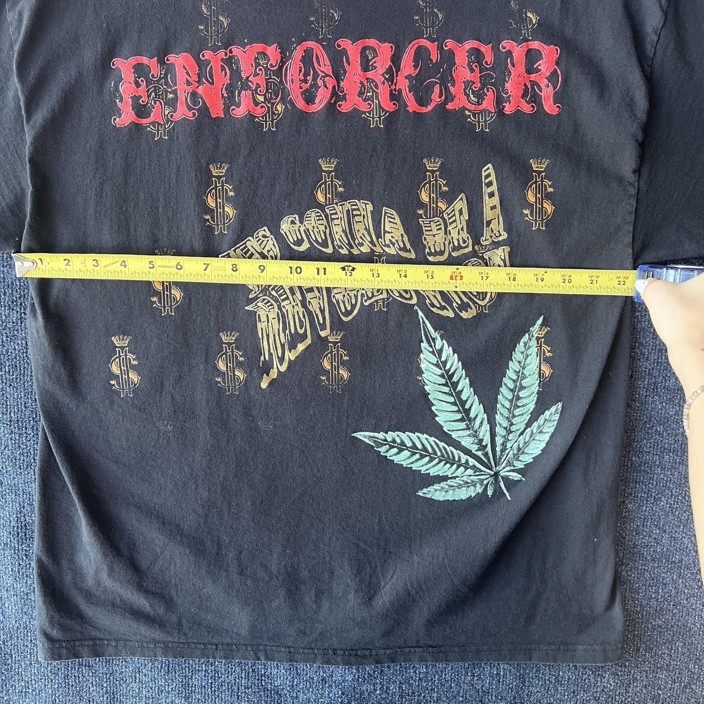 Vintage Y2K Dr Hood Black Power To Rule Graphic Skull Tee