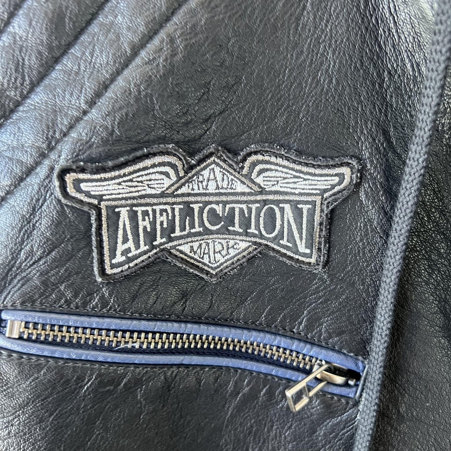 Y2K Affliction Moto Biker Faux Leather Jacket
