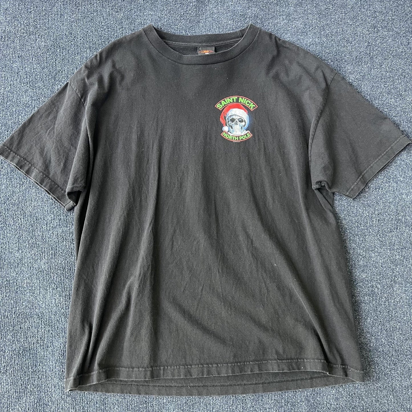 Y2K Saint Nick Skull Biker Tee