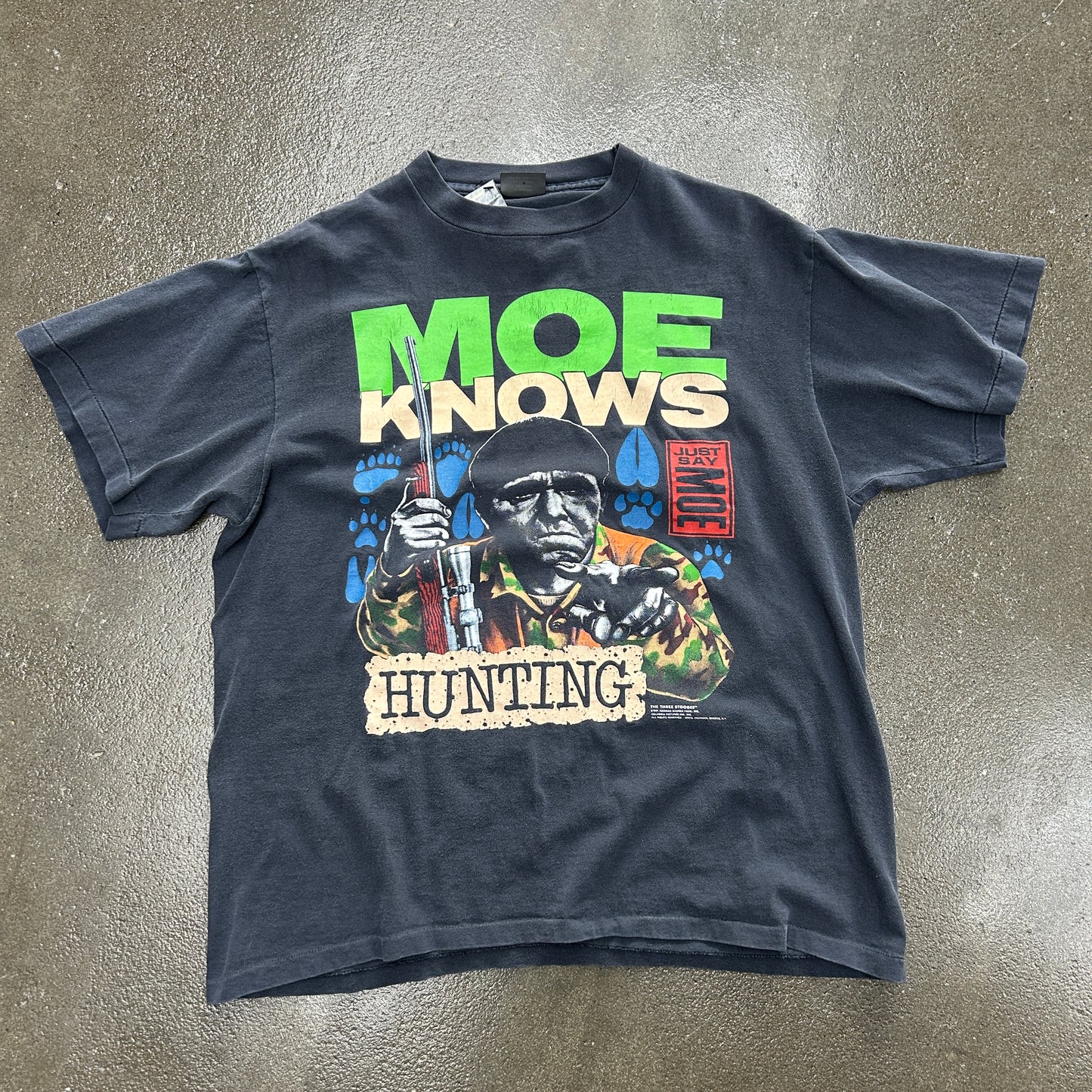 Vintage 90s Three Stooges Moe Knows Tee