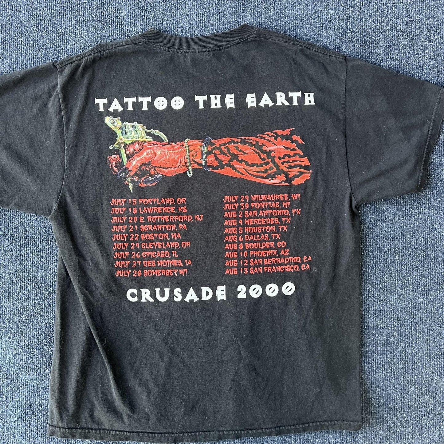 Vintage Y2K Tattoo The Earth Tour Tee