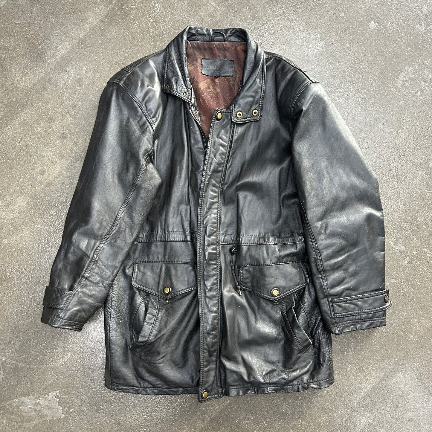 Vintage Cloud Leafbran Leather Coat