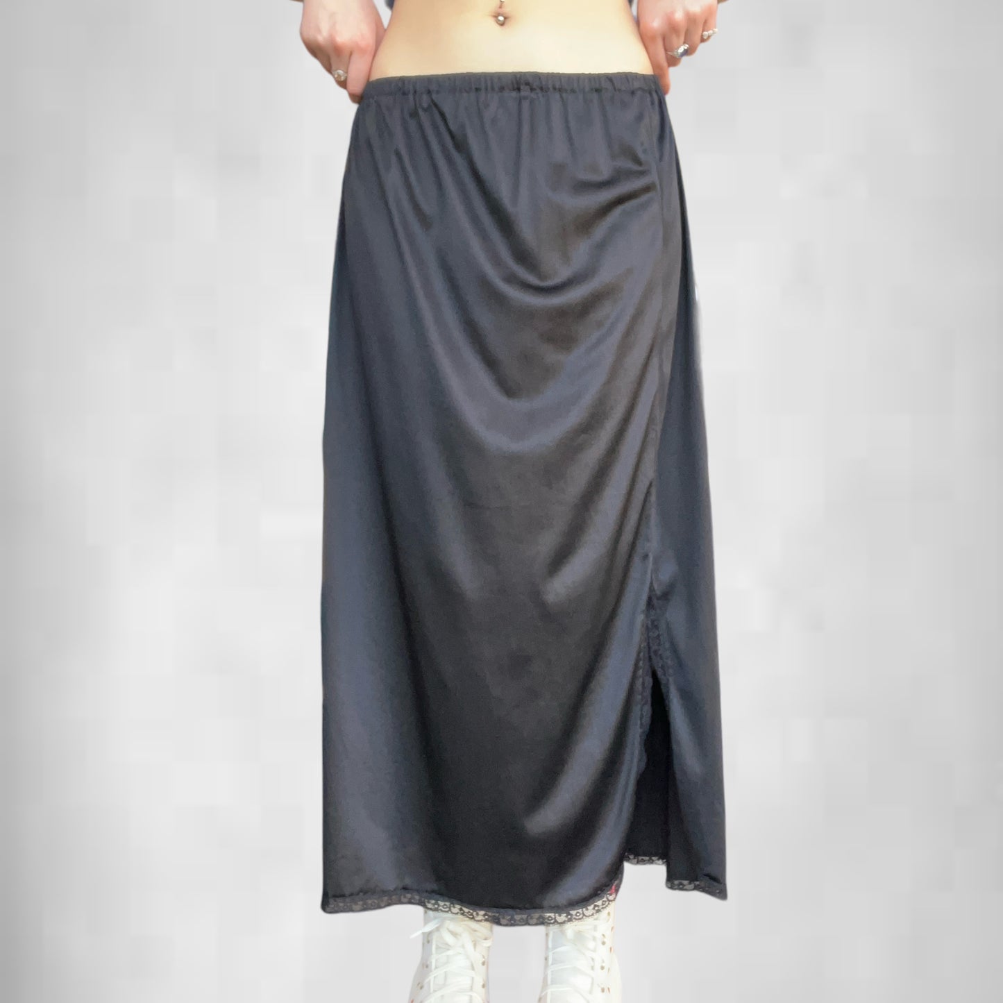 Vintage Black Slip Skirt