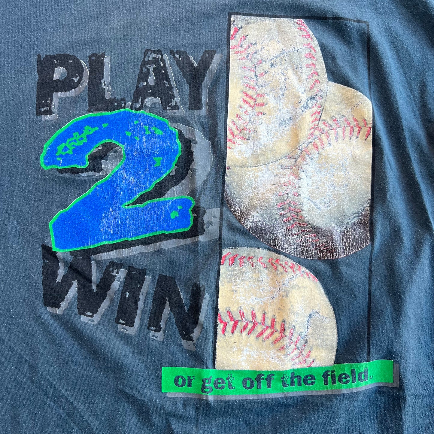 Vintage Play 2 Win Baseball Tee