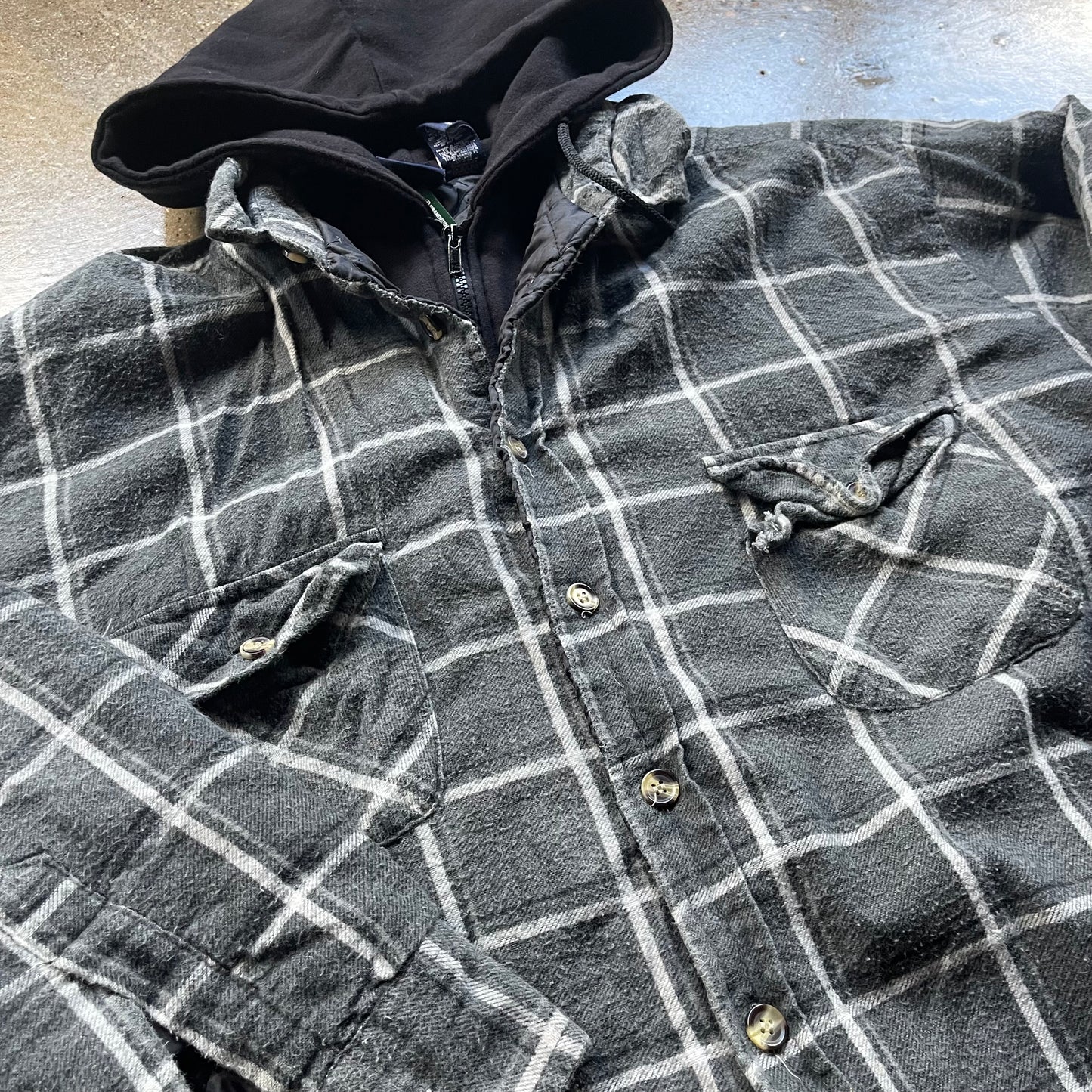 Vintage Bugle Boy Hooded Flannel