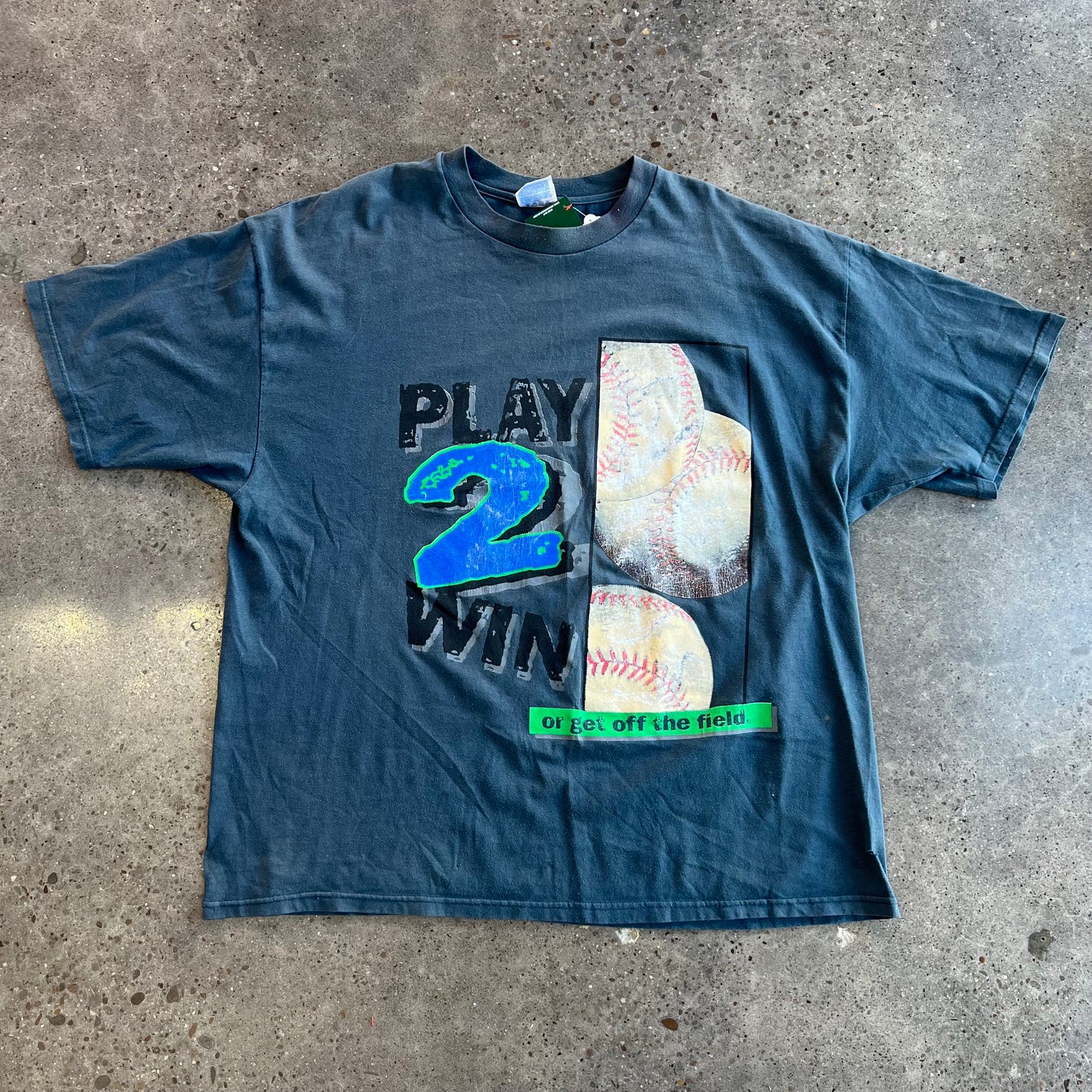 Vintage Play 2 Win Baseball Tee