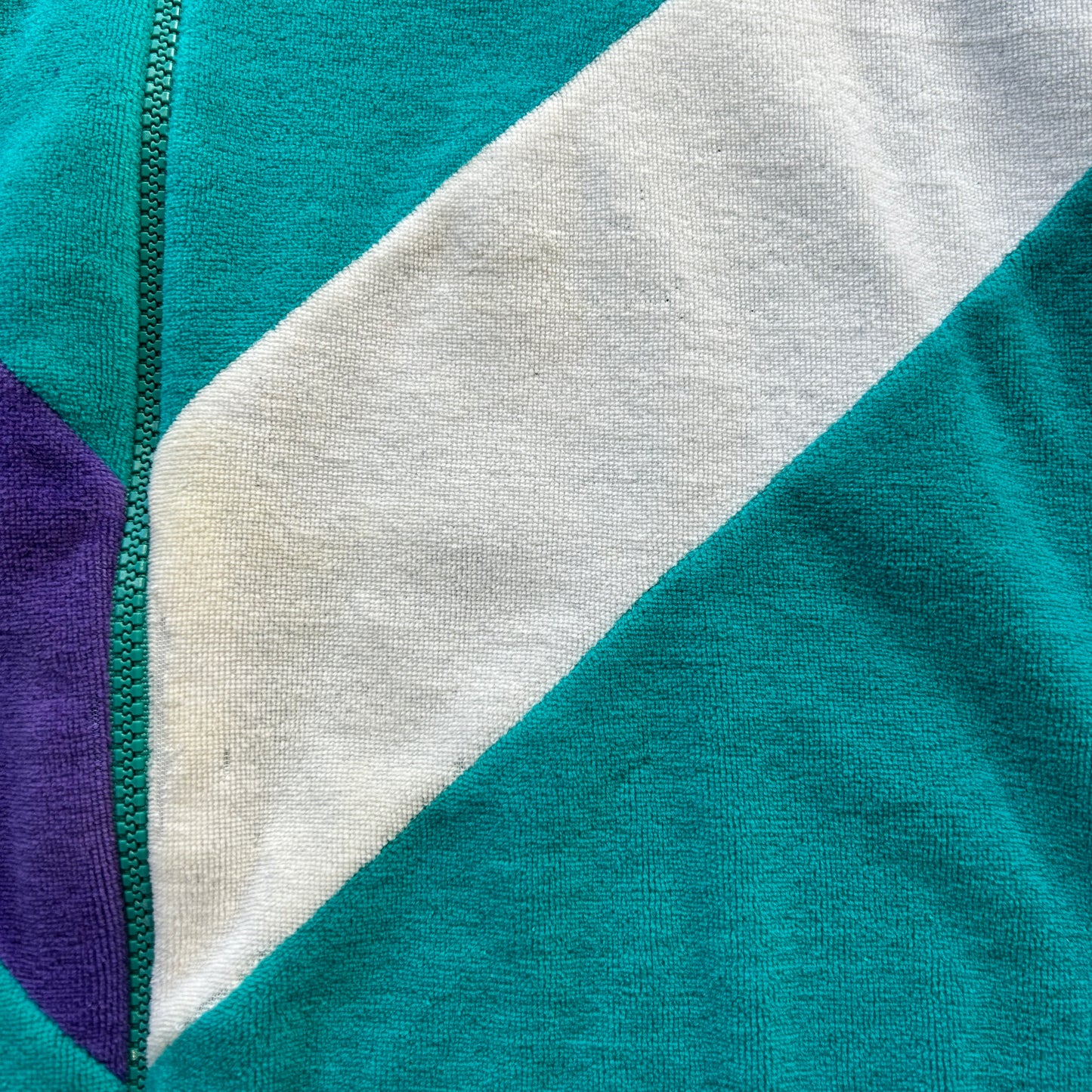 Vintage Color Block Terry Cloth Jacket