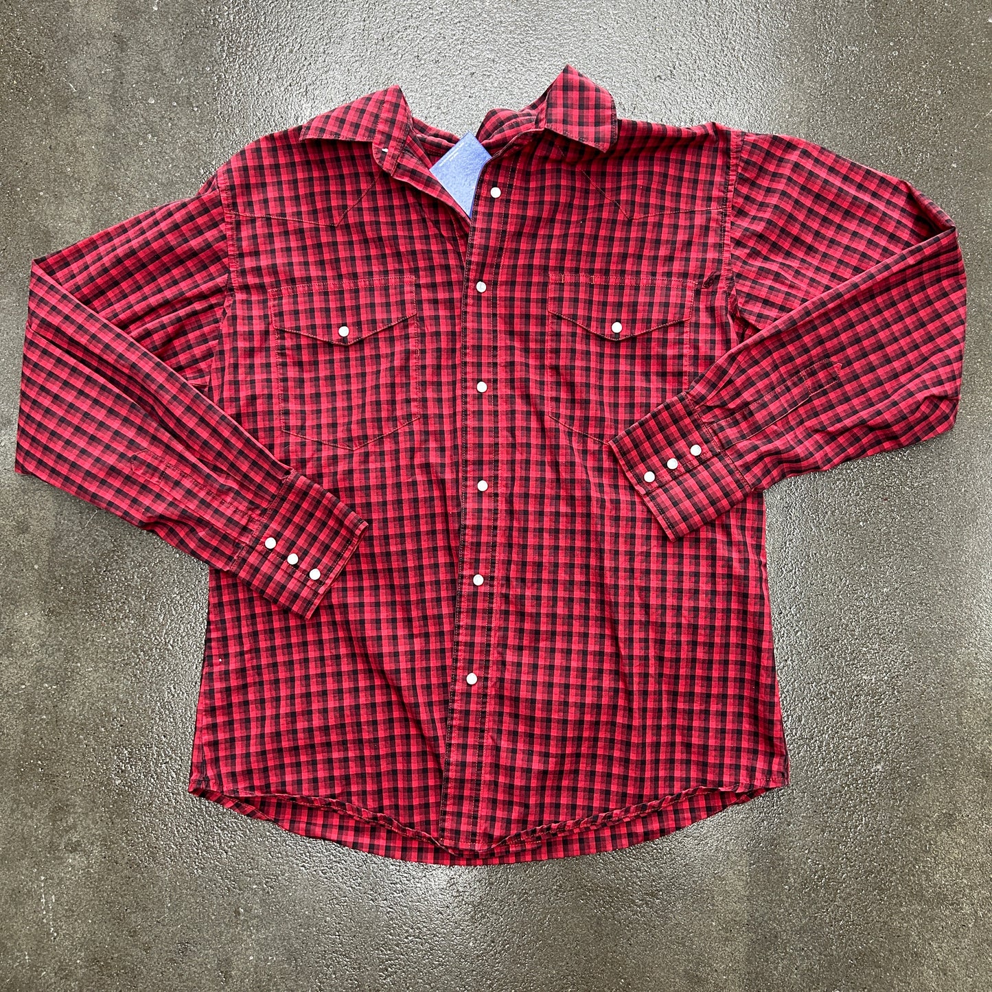Vintage Wrangler Pearl Snap Plaid Button Up