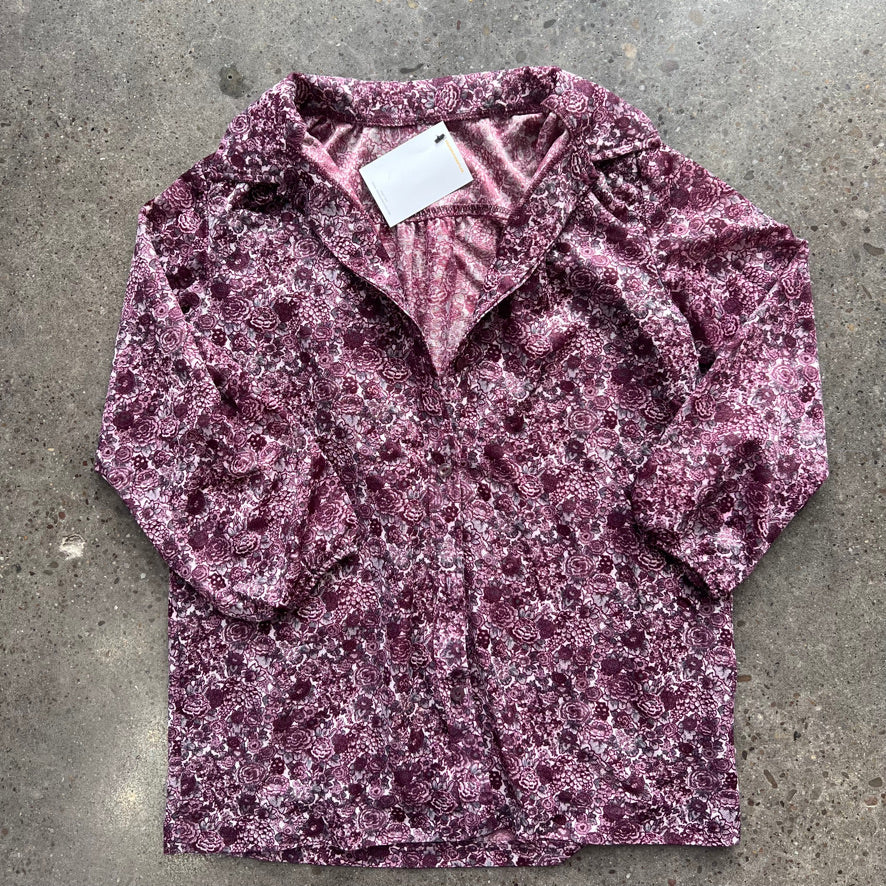 Vintage Purple Floral Button Up