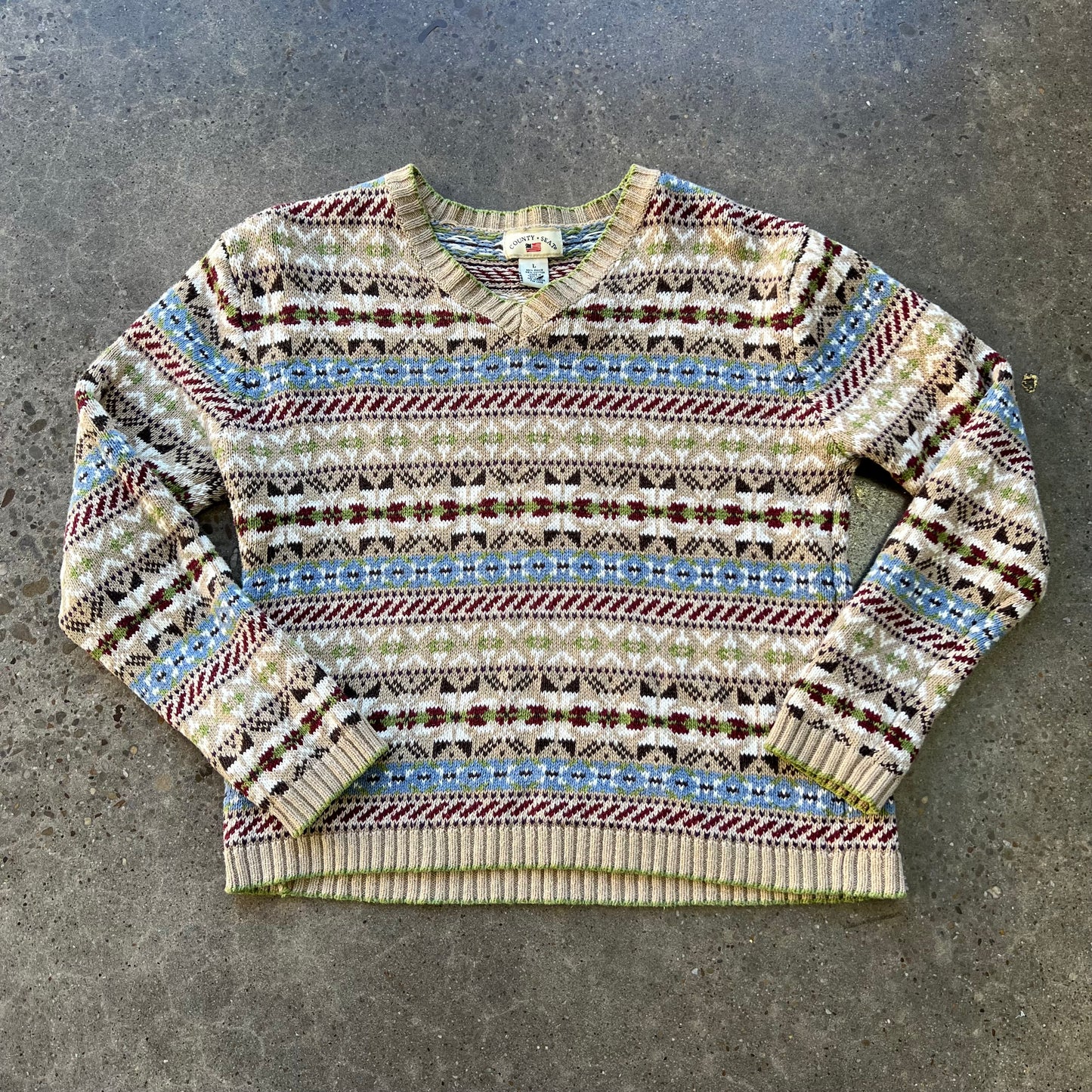 Vintage Country Seat Patterned Sweater