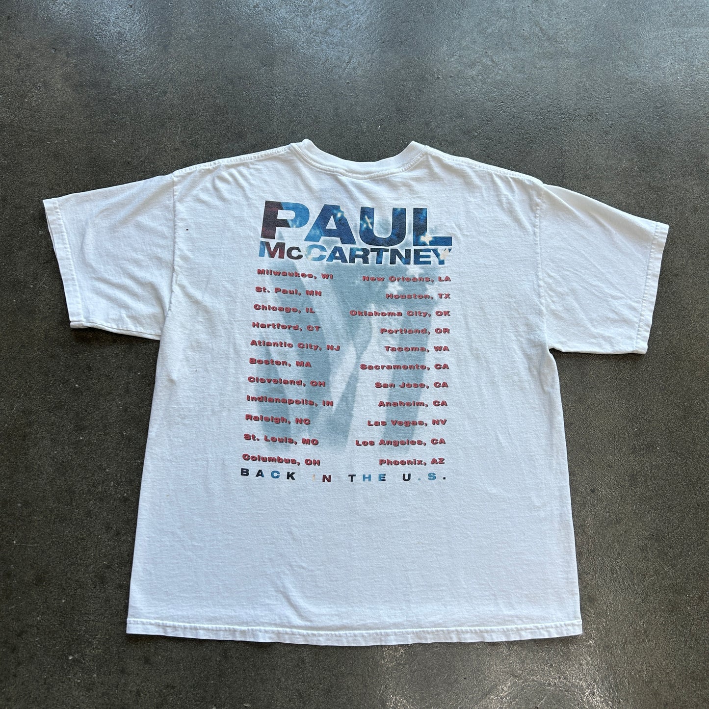 2002 Paul McCartney Back in the U.S. Tour Tee