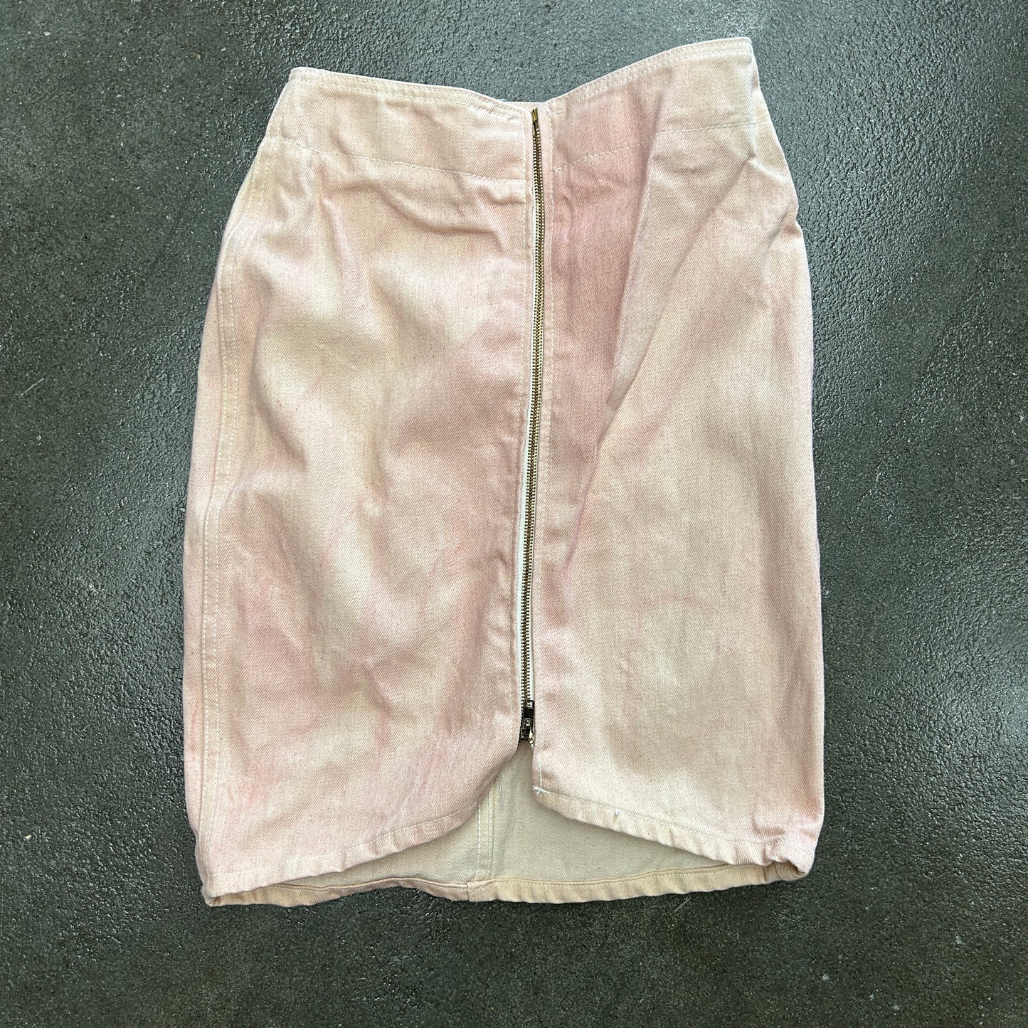 Vintage Denim Zip Up Skirt