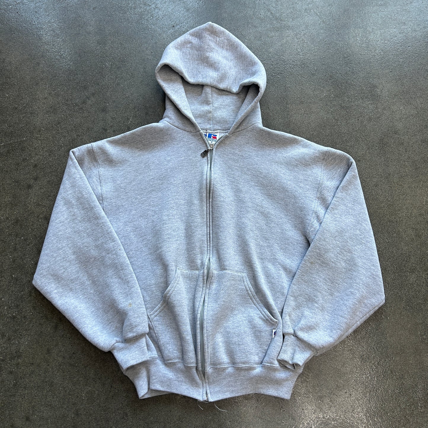 Vintage Russell Athletic Grey Blank Zip Up