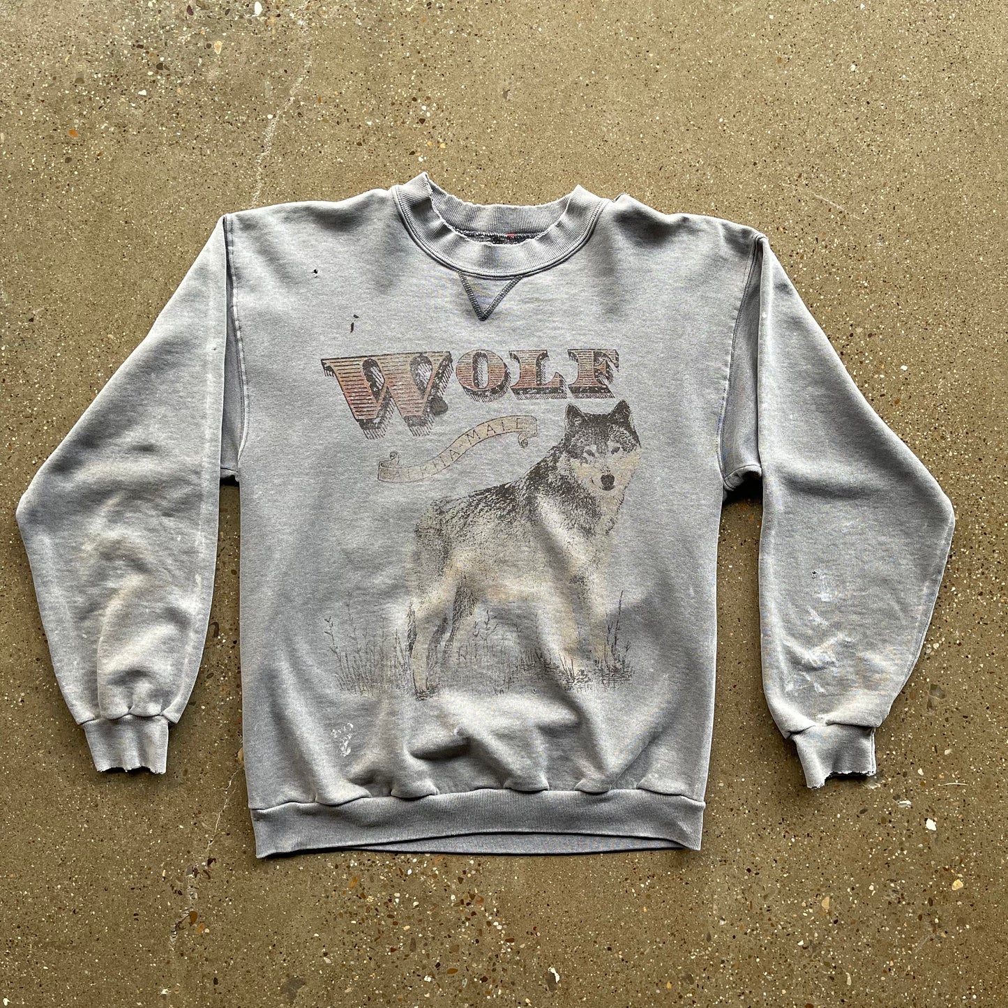 Vintage Distressed Wolf Alpha Male Crewneck