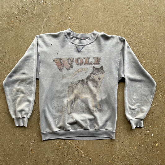 Vintage Distressed Wolf Alpha Male Crewneck