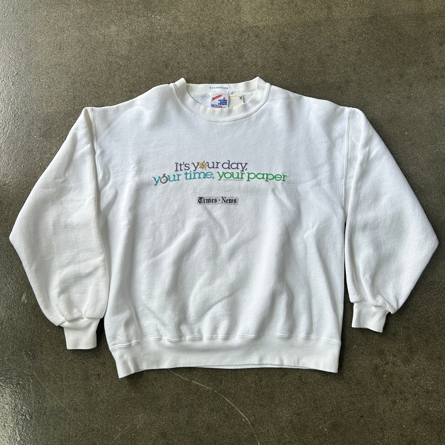 Vintage New York Times Your Day Crewneck